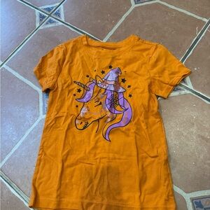 Wonder Nation Orange Tee with Purple Unicorn Design